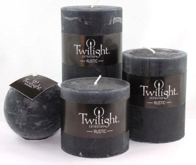 3  x 3  Unscented Twilight Pillar Candles - Black Online Sale