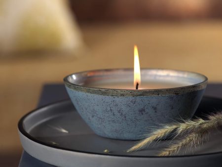 Tinsel Blue Wax Filled Glass Bowl Online