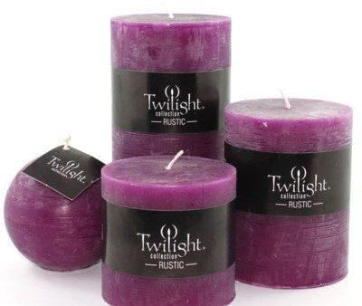 3  x 4  Unscented Twilight Pillar Candles - Aubergine Online