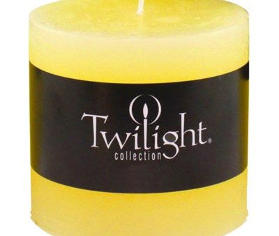 3  x 3  Scented Twilight Pillar Candles - Lemon with Lemongrass on Sale