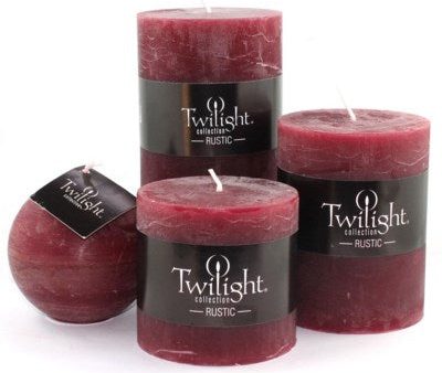 3  x 6  Unscented Twilight Pillar Candles - Burgundy Sale