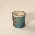 Mozaic Blue Wax Filled Glass Votive Online Sale