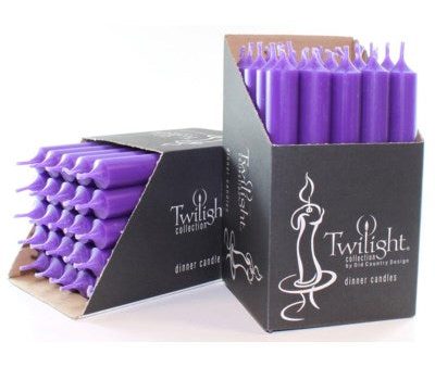 10  Twilight Dinner Candles - Violet Cheap