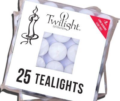 25 Pack Twilight Tea Lights - White Sale