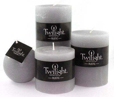 3  x 4  Unscented Twilight Pillar Candles - Grey Cheap