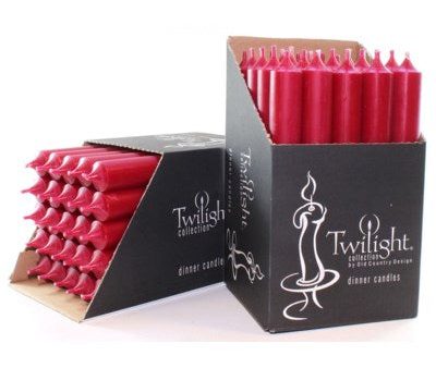 10  Twilight Dinner Candles - Cranberry Supply