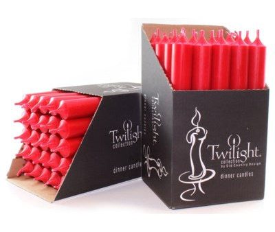 10  Twilight Dinner Candles - Red For Discount