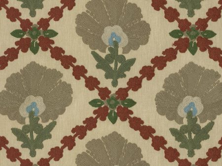 P K Lifestyles Grand Fleur Embroidery - Harvest 411401 Upholstery Fabric For Sale