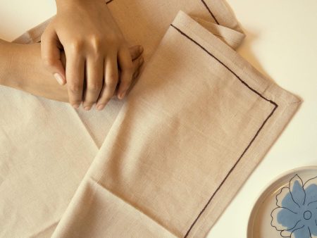 Natural Linen Napkin Set of 6 Hot on Sale