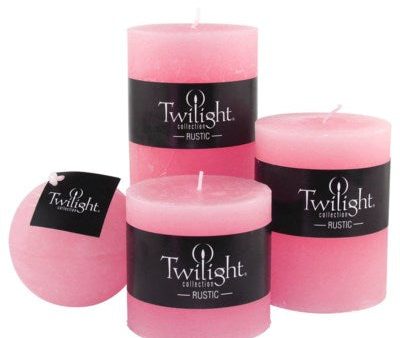 3  x 3  Unscented Twilight Pillar Candles - Pink Hot on Sale