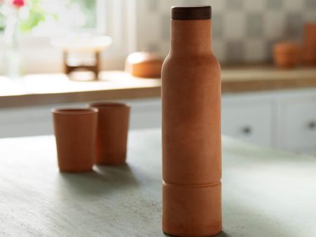 terracotta bottle with wooden lid For Discount