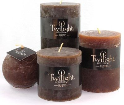 3  x 6  Unscented Twilight Pillar Candles - Mocha Online Sale