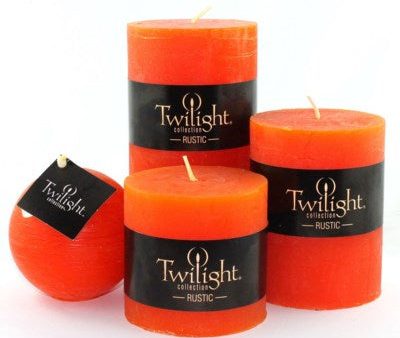 3  x 6  Unscented Twilight Pillar Candles - Orange Online Hot Sale