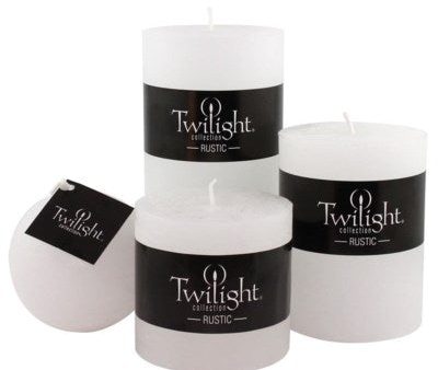 3  x 3  Unscented Twilight Pillar Candles - White Supply