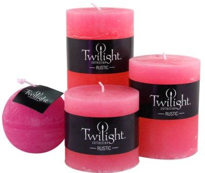 3  x 6  Unscented Twilight Pillar Candles - Fuschia on Sale