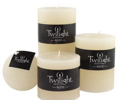 3  x 3  Unscented Twilight Pillar Candles - Off White For Discount