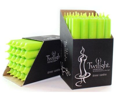 10  Twilight Dinner Candles - Lime Supply