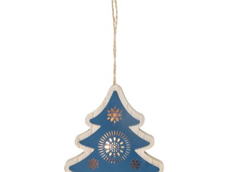 LED Blue Tree Ornament Online now