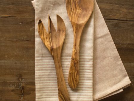 Olive Wood Large Salad Servers Sale