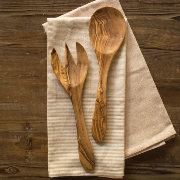 Olive Wood Large Salad Servers Sale