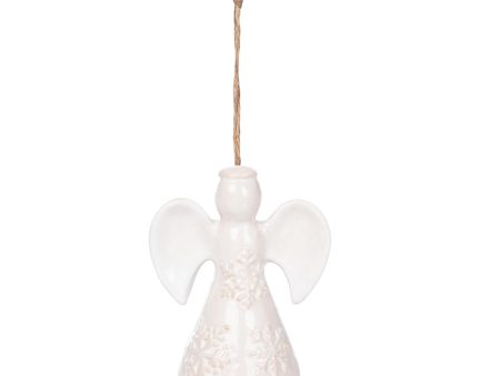 Embossed White Angel Ornament For Discount