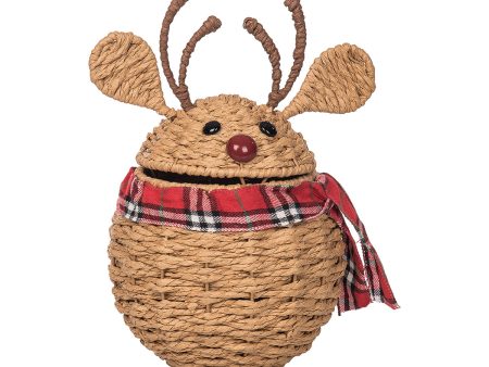 Reindeer Handwoven Candy Basket Online now