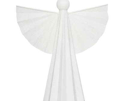 Large White Shimmer Angel Figurine Online now