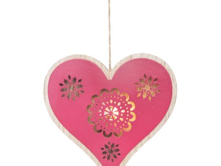 LED Large Pink Heart Ornament For Discount