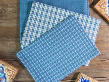 Variety Towel Set - Provencal Blue Set of 3 Online now