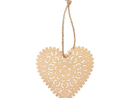 Heart Gold Metal Ornament For Discount