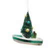 Blown Glass Tree In Boat Ornament Online