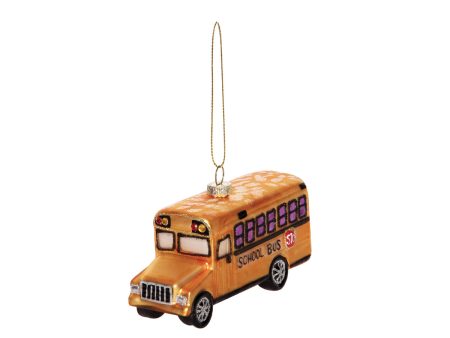 Blown Glass School Bus Ornament Online now