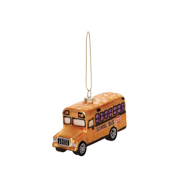 Blown Glass School Bus Ornament Online now