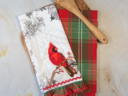 Tea Towel Set of 2 - Winter Cardinal Online now