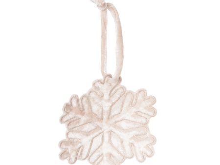 White Velvet Snowflake Ornament Online now