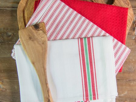 Vintage Towel Set of 3 - Red Green Fashion