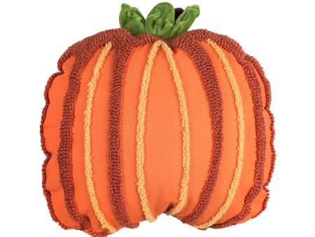 Botanical Pumpkin Shaped Hooked Pillow For Sale