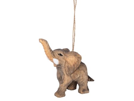 Elephant Wood Ornament For Sale