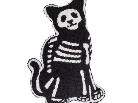 Cat Skeleton Shaped Hooked Pillow Online now