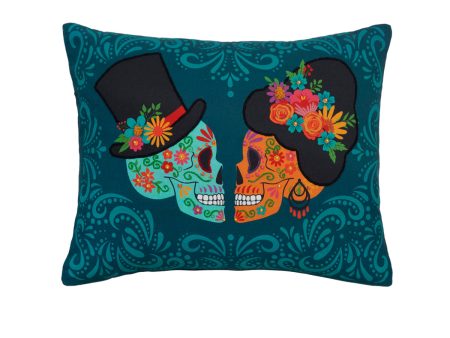 Sugar Skull Couple Pillow For Sale