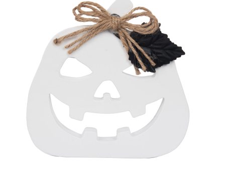 White Wooden Jack-O-Lantern Cheap