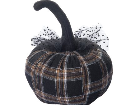 Black Plaid Pumpkins Figurine For Sale