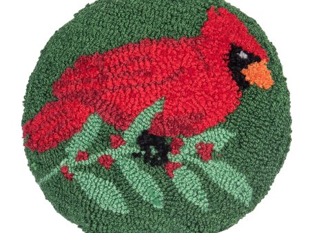 Round Cardinal Hooked Mini Pillow Online