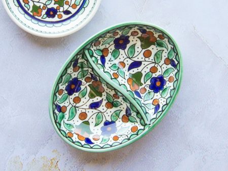 Hand-Painted Folklore Divided Dish on Sale