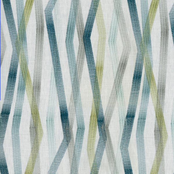 Novogratz Zig Zag Embroidery - Poolside 180220 Fabric Swatch Cheap