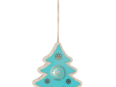 LED Teal Tree Ornament Supply