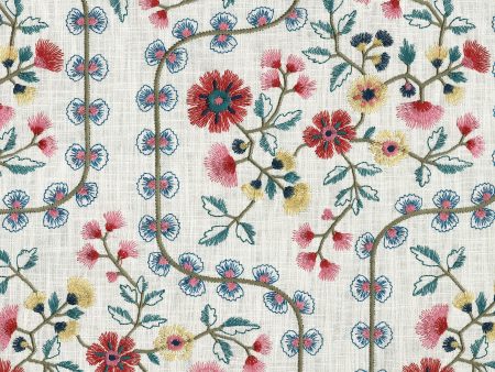 P K Lifestyles Flower Shower Embroidery - Bountiful 471140 Upholstery Fabric Discount