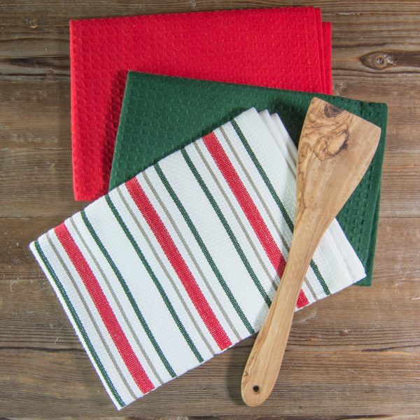 Seasonal Towel Set of 3 - Christmas Stripe For Discount