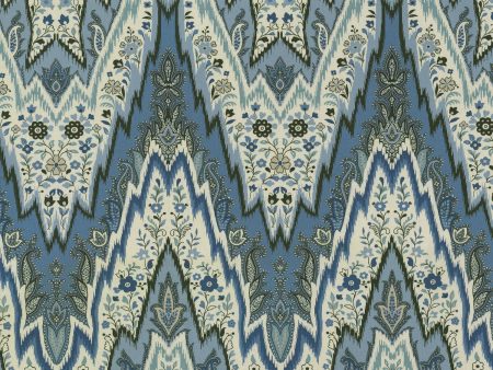 Williamsburg Bray Flamestitch - Indigo 750691 Fabric Swatch Supply