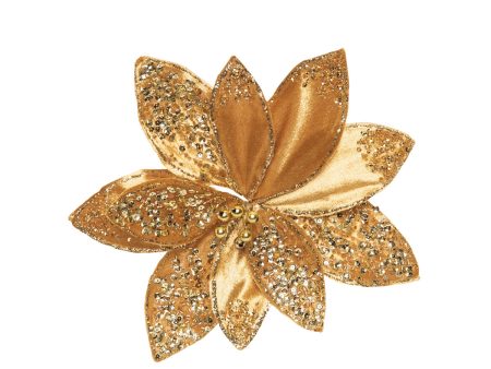 Gold Shimmer Poinsettia Clip Ornament Discount